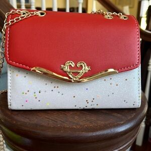 Boutique item  shoulder/Crossbody bag Holiday inspired, Red/ White sparkle. NWT